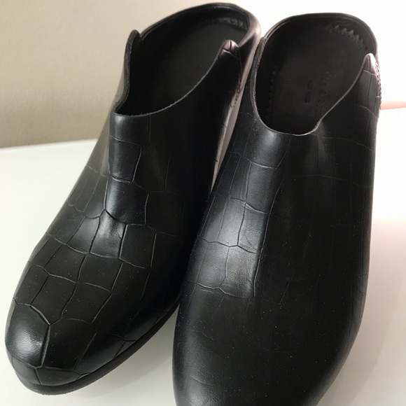 NWOT Rag & Bone Black Leather Enid Mule Shoes - Picture 3 of 5